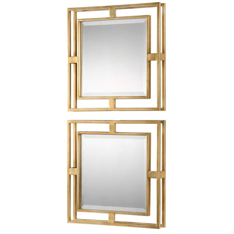 Allick - Square Mirrors (Set of 2) - Gold
