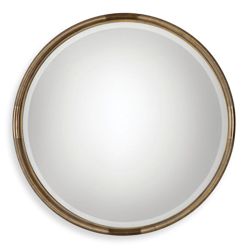Finnick - Iron Coil Round Mirror - Gold