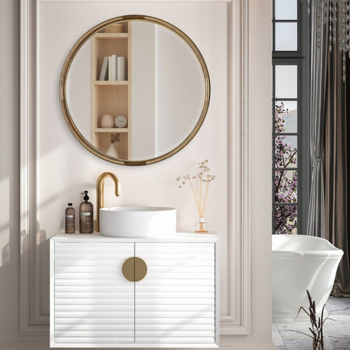 Finnick - Iron Coil Round Mirror - Gold