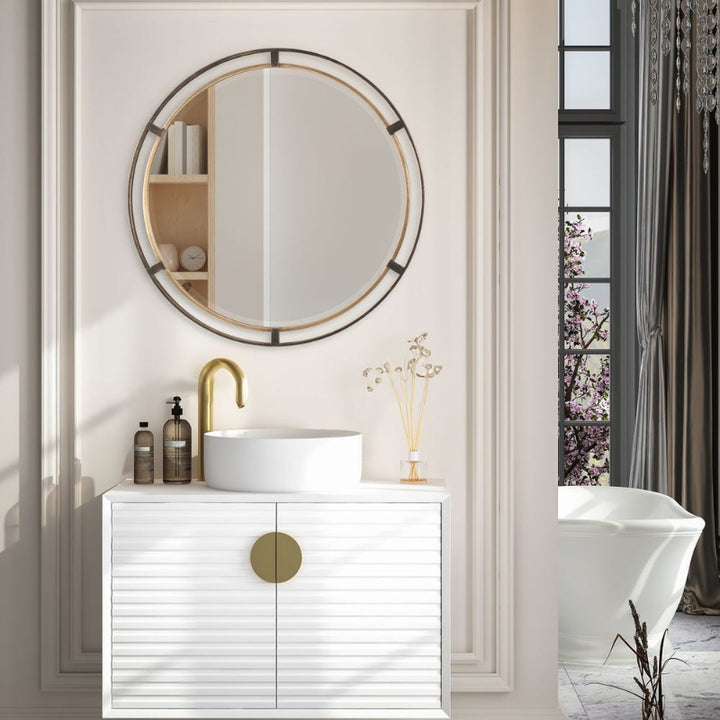 Carrizo - Round Mirror - Bronze