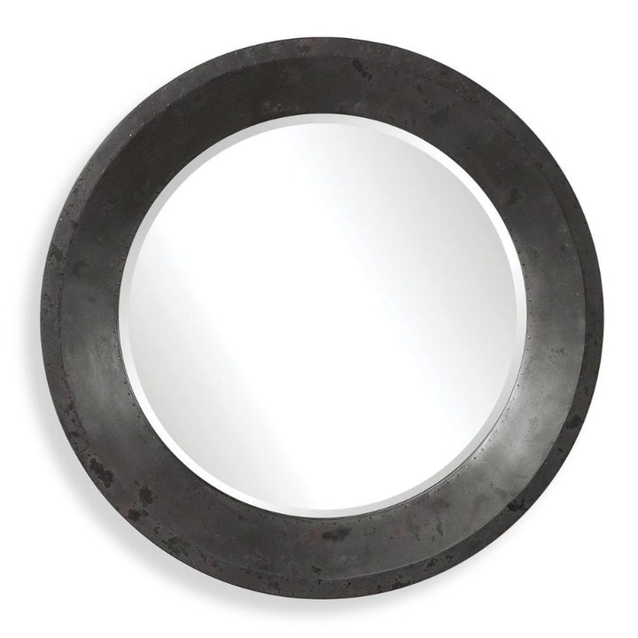 Frazier - Round Industrial Mirror - Black