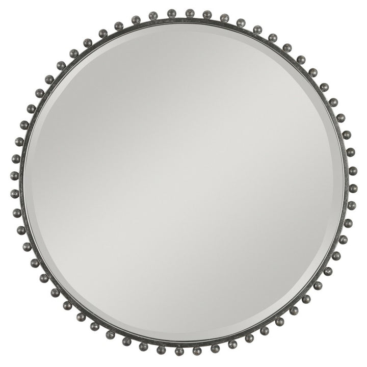 Taza - Round Iron Mirror - Dark Gray