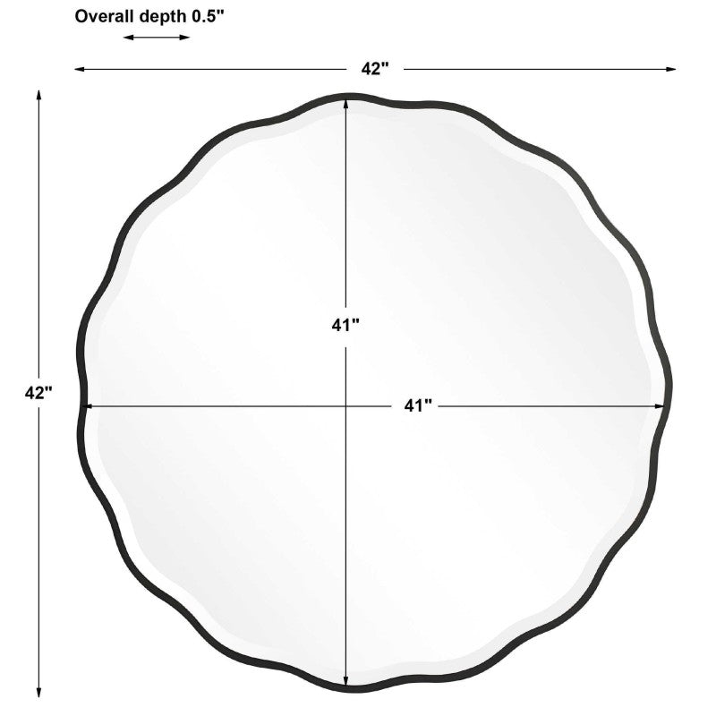 Aneta - Round Mirror - Black