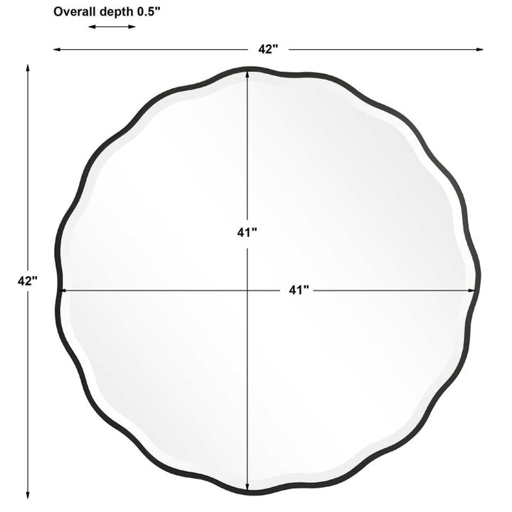 Aneta - Round Mirror - Black