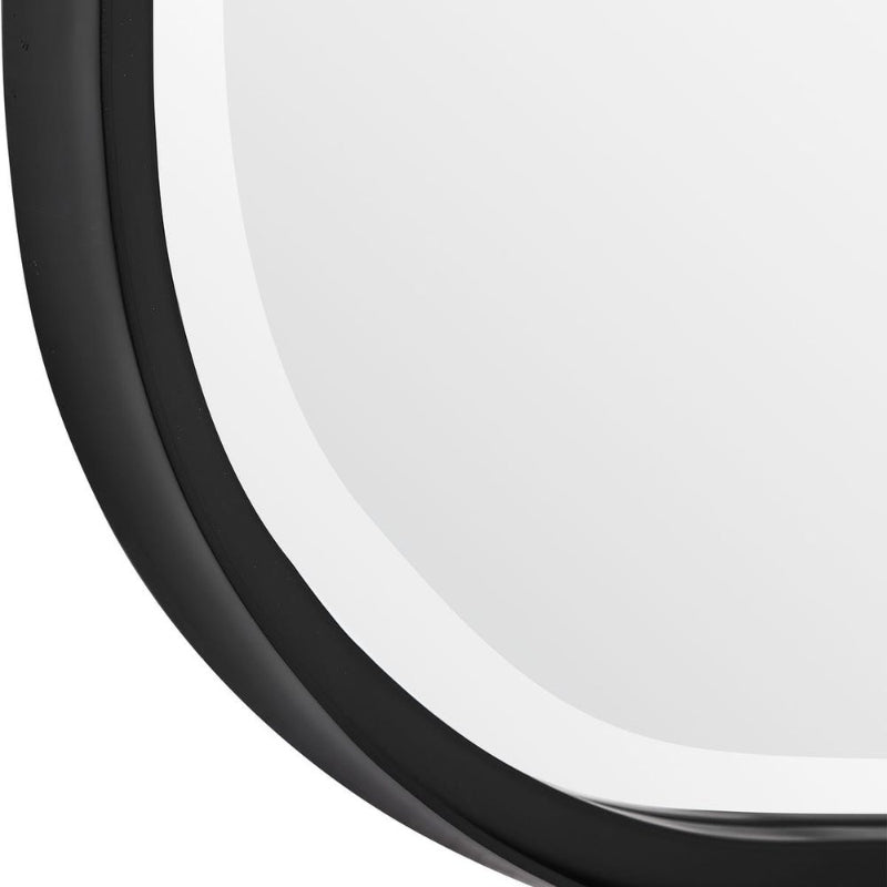 Shield - Shaped Iron Mirror - Black