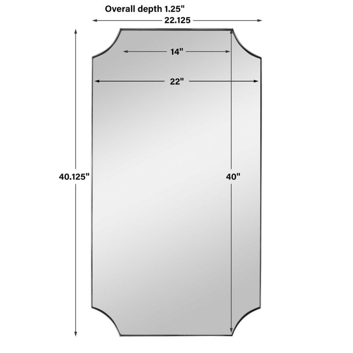Lennox - Scalloped Corner Mirror - Nickel