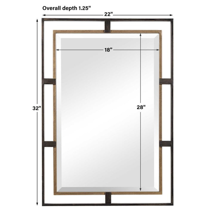 Carrizo - Rectangle Mirror - Gold & Bronze