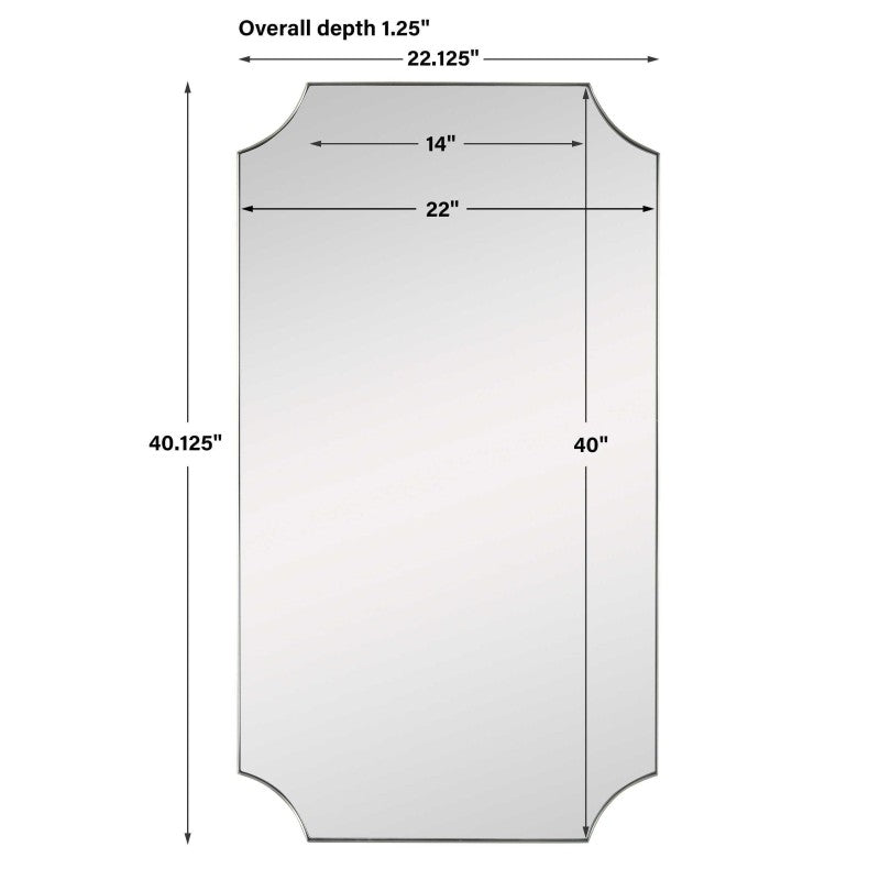 Lennox - Scalloped Corner Mirror - Brass