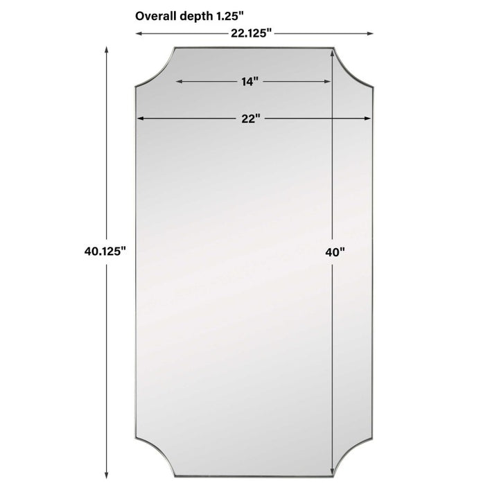 Lennox - Scalloped Corner Mirror - Brass