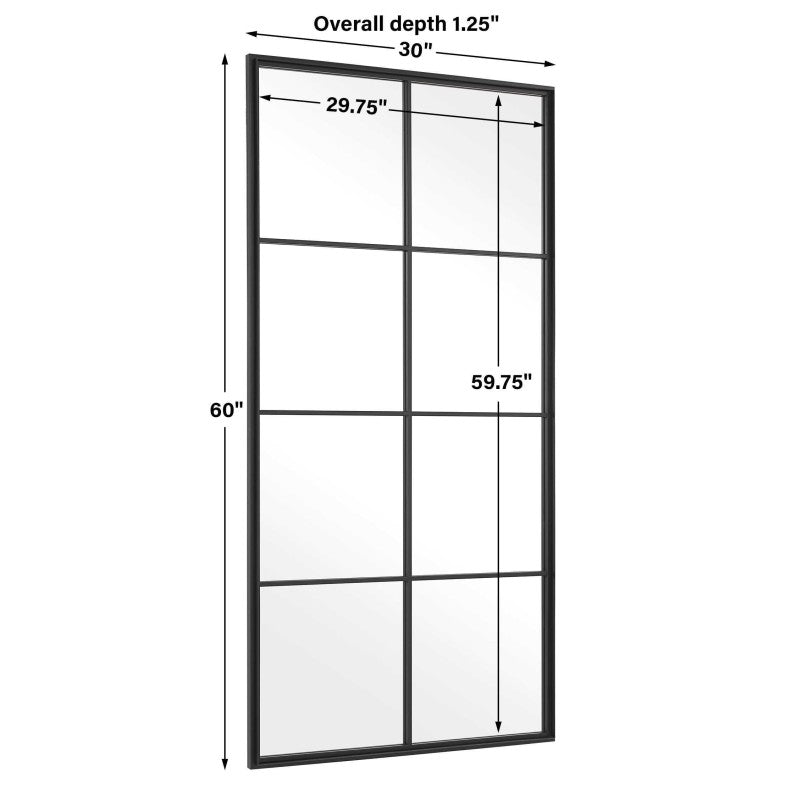 Rousseau - Iron Window Mirror - Black