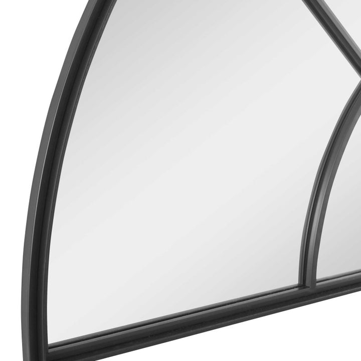 Rousseau - Iron Window Arch Mirror - Black