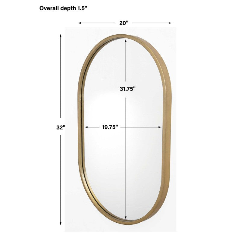 Varina - Minimalist Oval Mirror - Gold