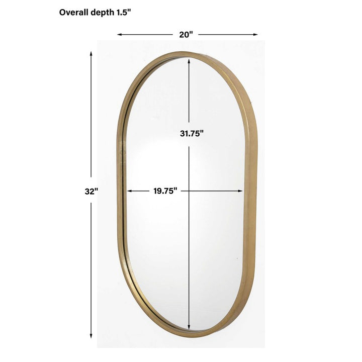 Varina - Minimalist Oval Mirror - Gold