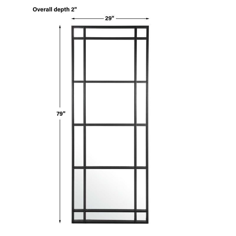 Atticus - Large Rectangular Mirror - Black