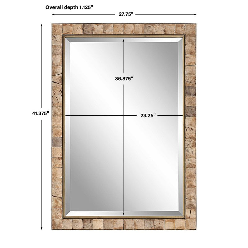 Cocos - Coconut Shell Mirror - Light Brown