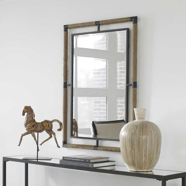 Melville - Iron & Rope Mirror - Light Brown