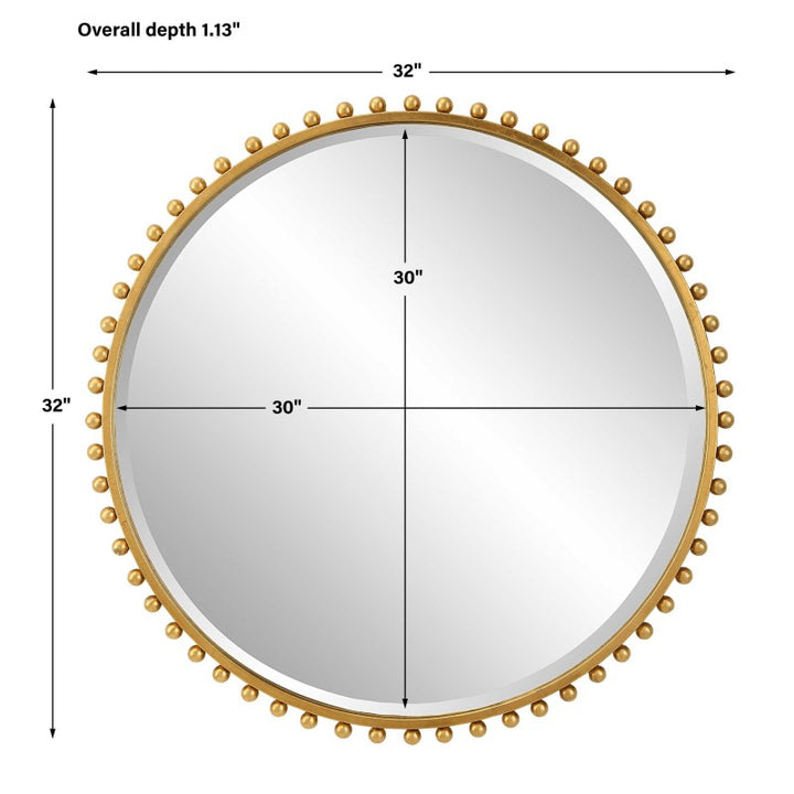 Taza - Round Mirror - Gold