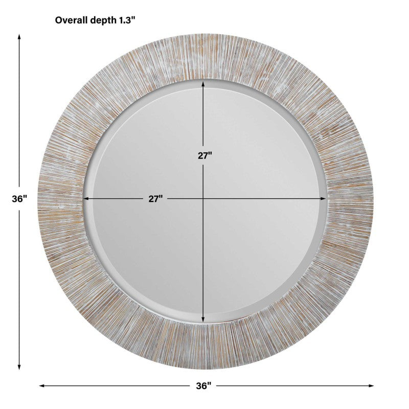 Repose - Round Mirror - Whitewash