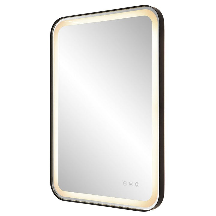 Crofton - Vanity Mirror - Black & Pearl Silver