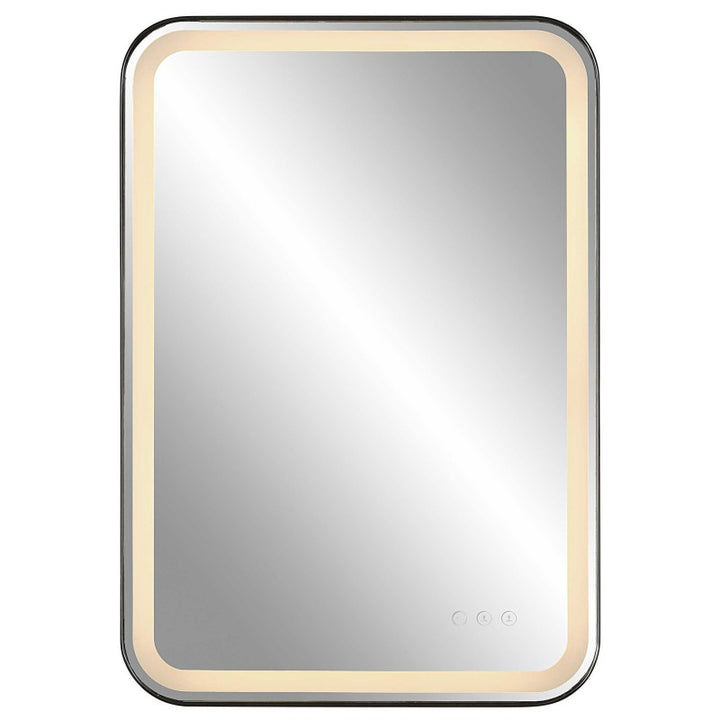 Crofton - Vanity Mirror - Black & Pearl Silver