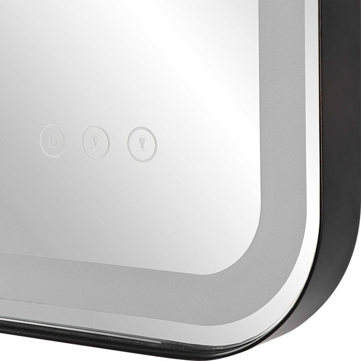 Crofton - Vanity Mirror - Black & Pearl Silver