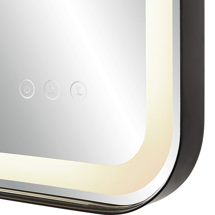 Crofton - Vanity Mirror - Black & Pearl Silver