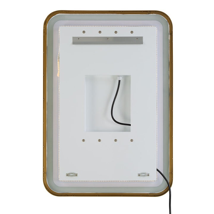 Crofton - Vanity Mirror - Gold & Pearl Silver