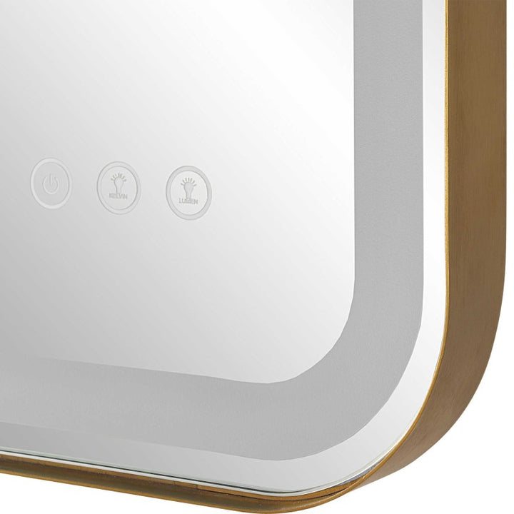 Crofton - Vanity Mirror - Gold & Pearl Silver