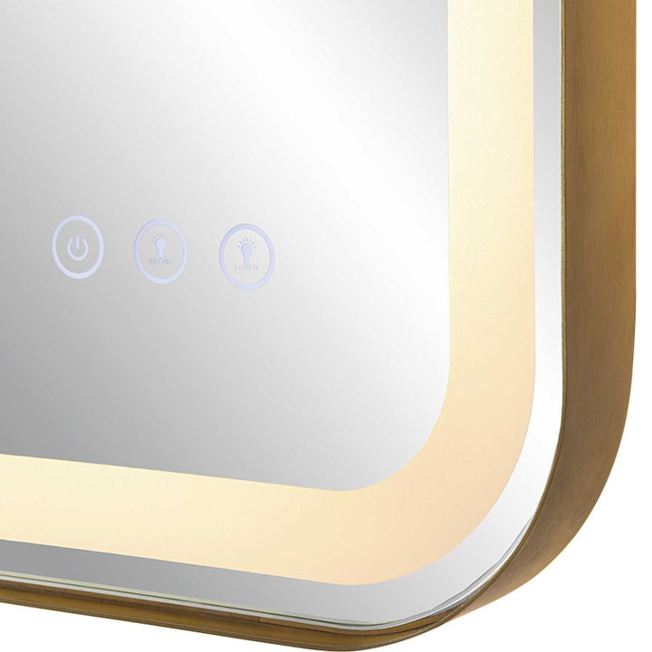 Crofton - Vanity Mirror - Gold & Pearl Silver