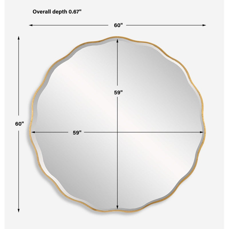 Aneta - Large Round Mirror - Gold