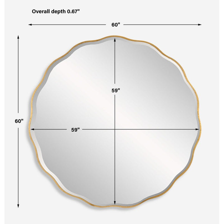 Aneta - Large Round Mirror - Gold