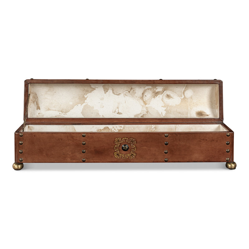 Telescope Leather Box W/Tacks