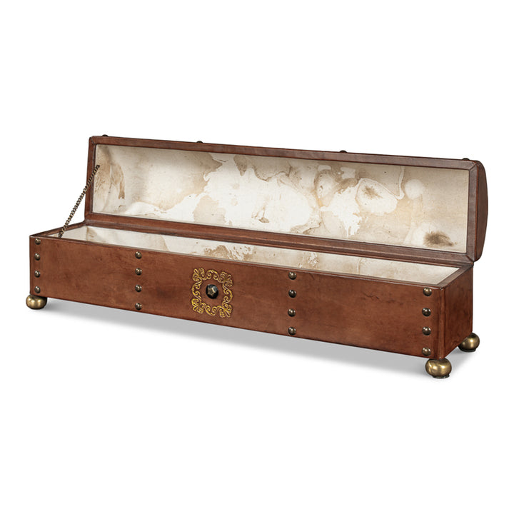 Telescope Leather Box W/Tacks
