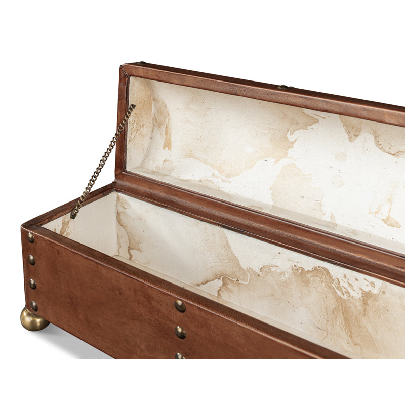 Telescope Leather Box W/Tacks