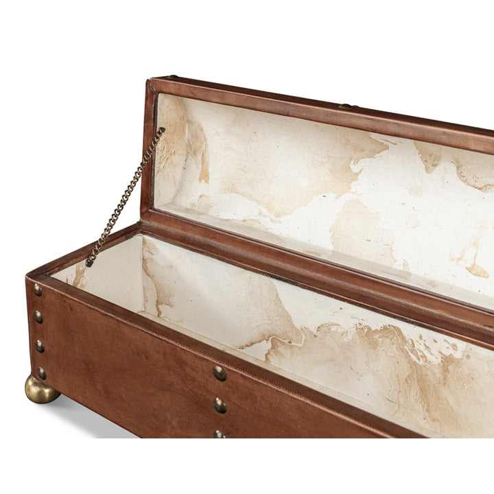 Telescope Leather Box W/Tacks