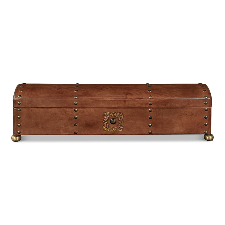 Telescope Leather Box W/Tacks