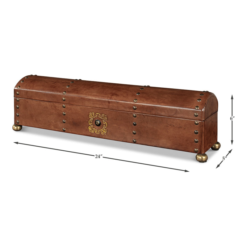 Telescope Leather Box W/Tacks