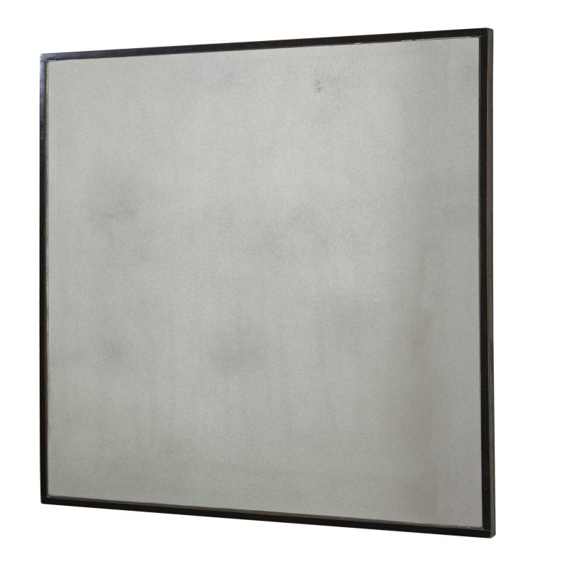 Matty Squares - Antiqued Square Mirrors (Set of 2) - Black