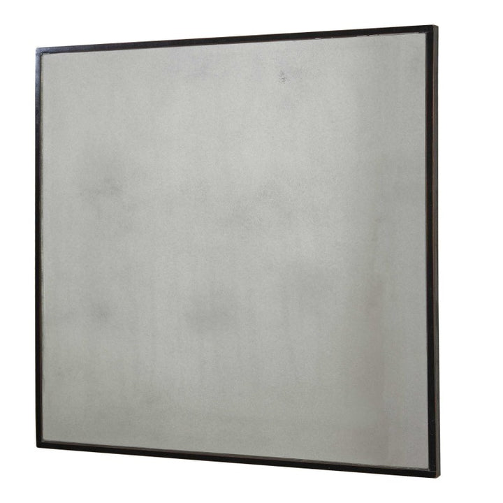 Matty Squares - Antiqued Square Mirrors (Set of 2) - Black