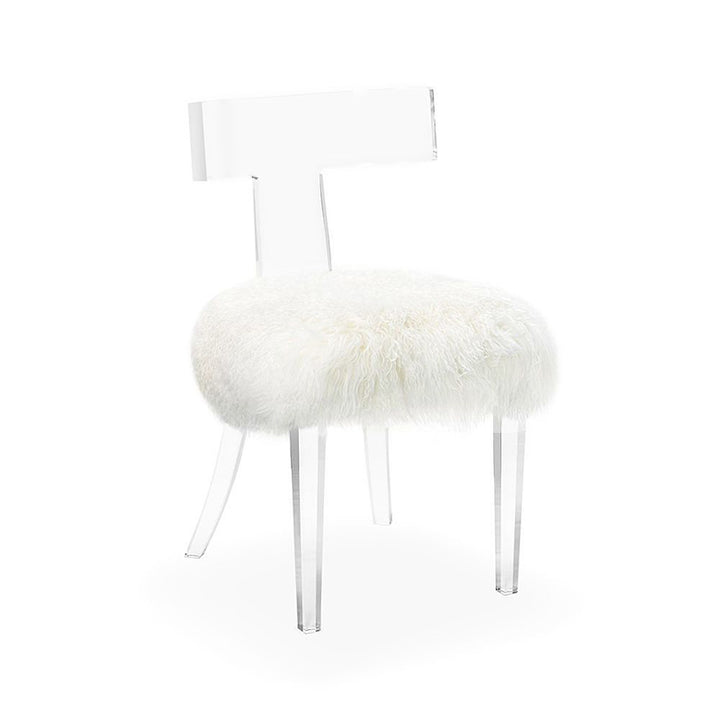 Tristan Klismos Chair - Ivory Sheepskin