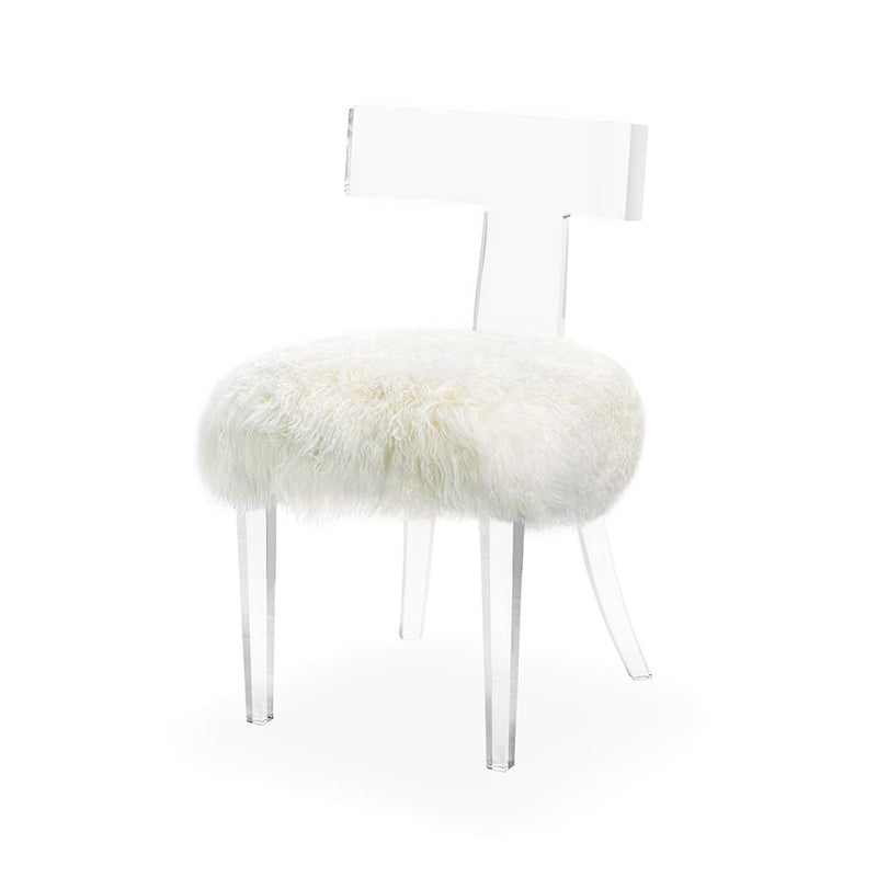 Tristan Klismos Chair - Ivory Sheepskin