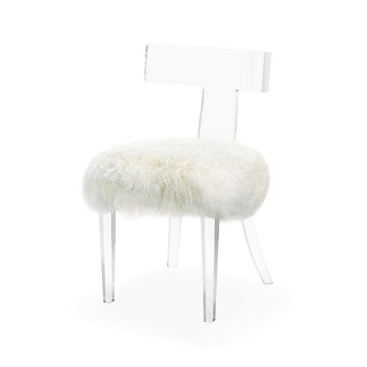 Tristan Klismos Chair - Ivory Sheepskin
