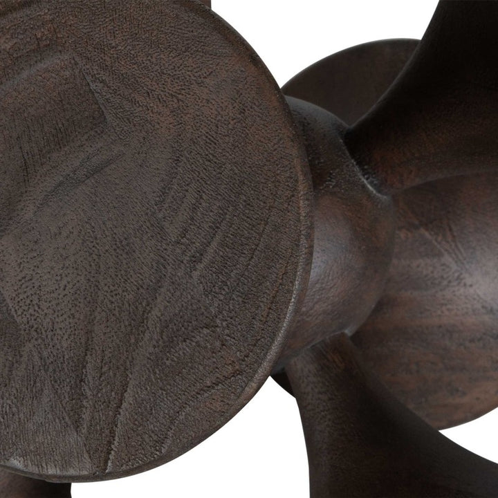 Balanced Harmony - Wooden Sculptures (Set of 2) - Dark Brown