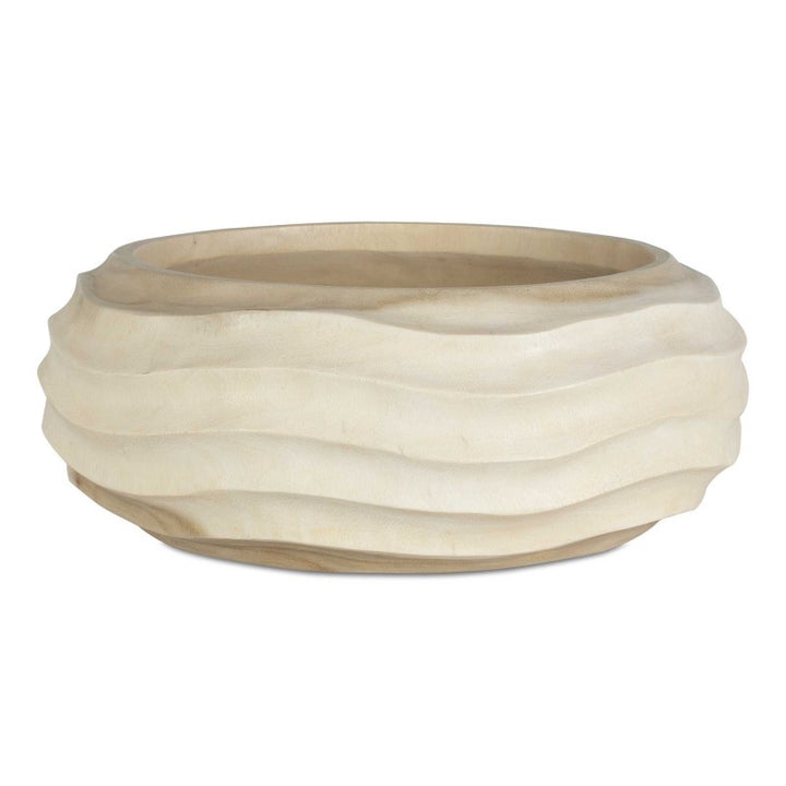 Waveform - Bleached Wood Bowl - Beige