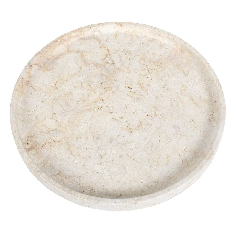 Travessa - Outdoor Round Stone Tray - White