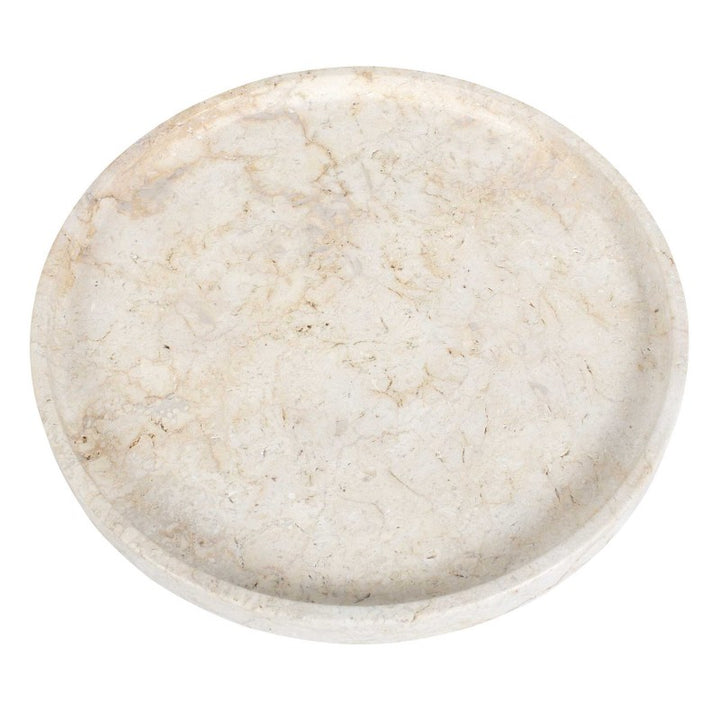 Travessa - Outdoor Round Stone Tray - White