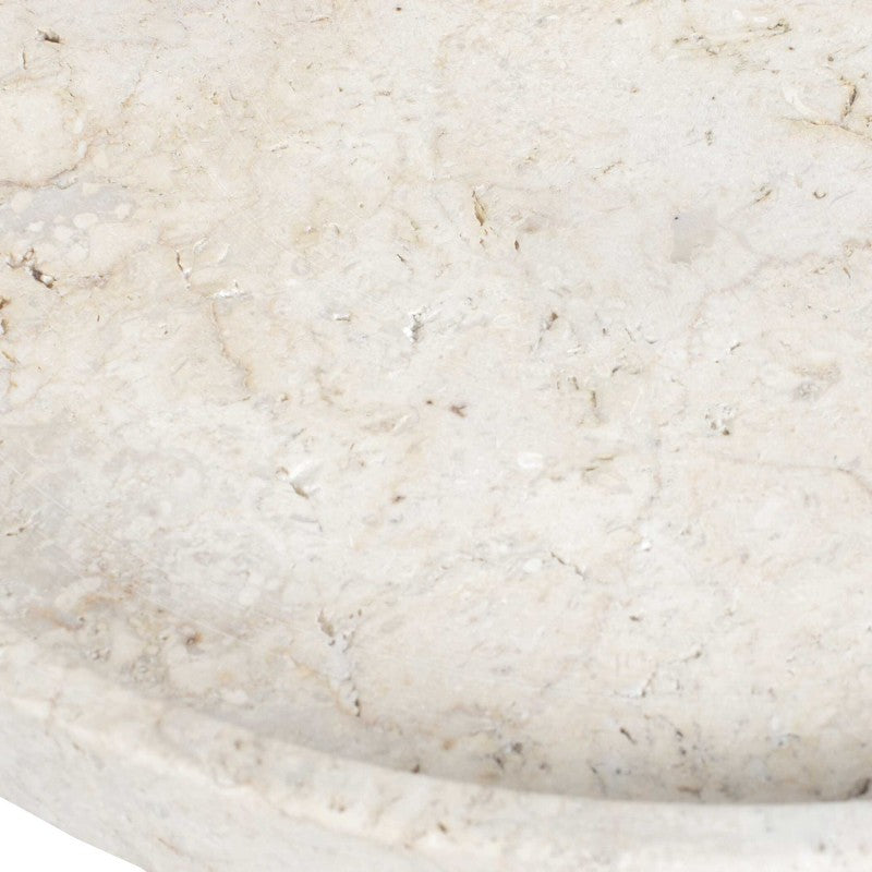 Travessa - Outdoor Round Stone Tray - White