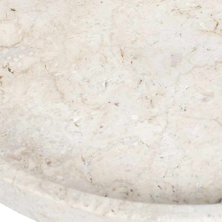 Travessa - Outdoor Round Stone Tray - White