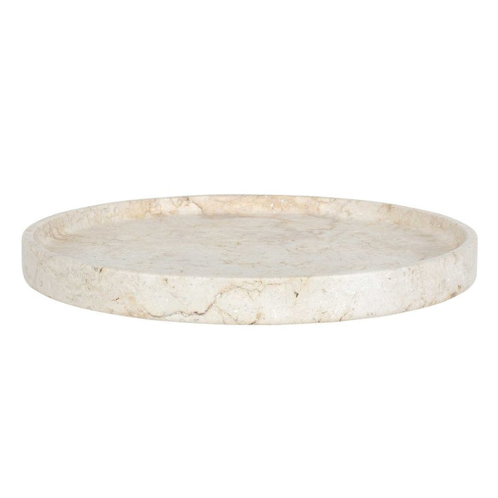 Travessa - Outdoor Round Stone Tray - White