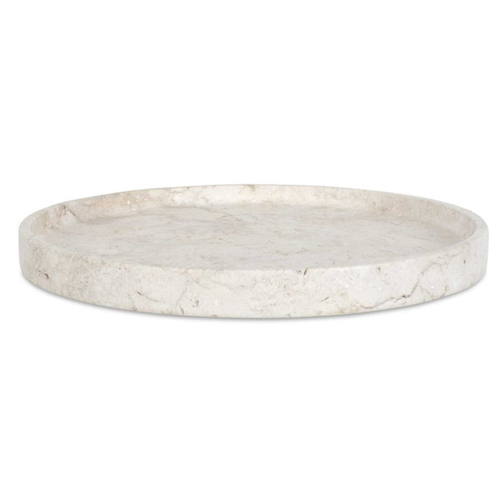 Travessa - Outdoor Round Stone Tray - White